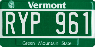 VT license plate RYP961