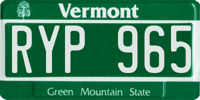 VT license plate RYP965