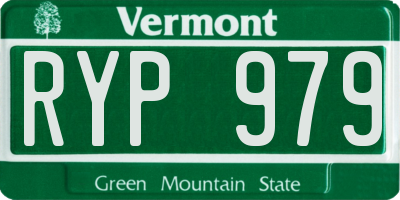 VT license plate RYP979