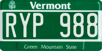 VT license plate RYP988