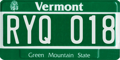 VT license plate RYQ018