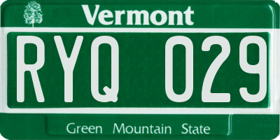VT license plate RYQ029