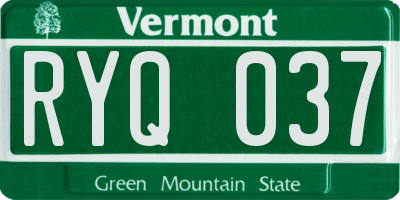 VT license plate RYQ037