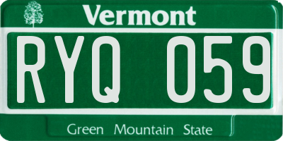 VT license plate RYQ059