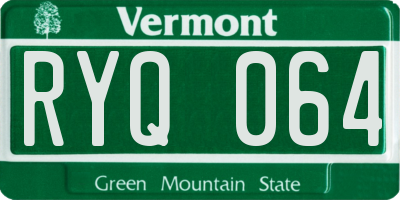 VT license plate RYQ064