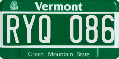 VT license plate RYQ086