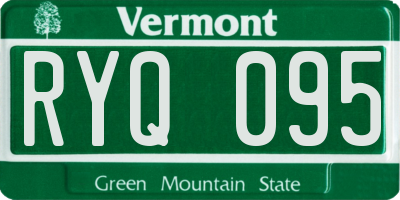 VT license plate RYQ095