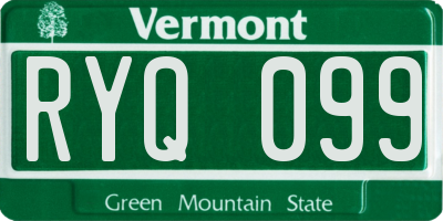 VT license plate RYQ099