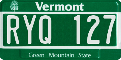 VT license plate RYQ127