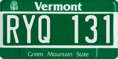 VT license plate RYQ131