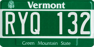 VT license plate RYQ132