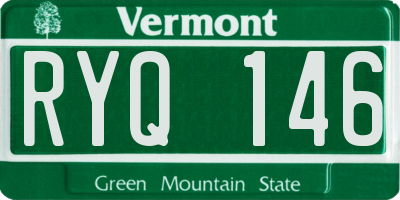 VT license plate RYQ146