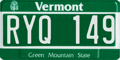 VT license plate RYQ149