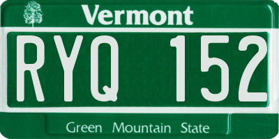 VT license plate RYQ152
