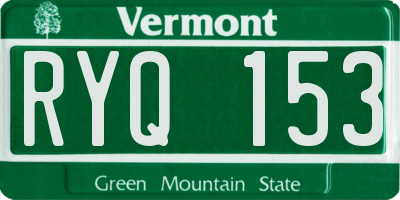 VT license plate RYQ153