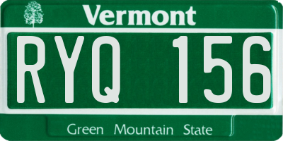 VT license plate RYQ156