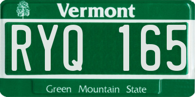 VT license plate RYQ165