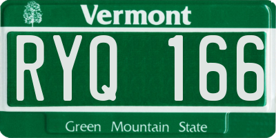 VT license plate RYQ166