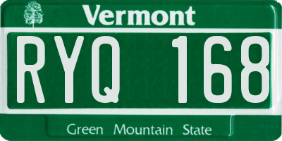 VT license plate RYQ168