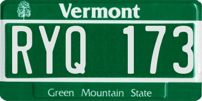 VT license plate RYQ173