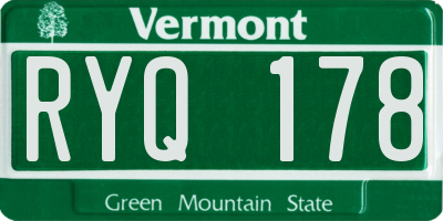 VT license plate RYQ178