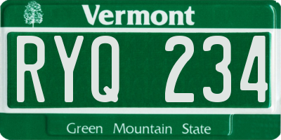 VT license plate RYQ234