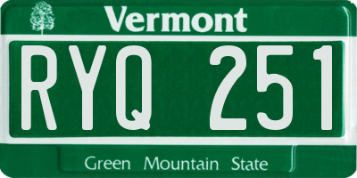 VT license plate RYQ251