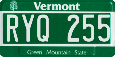 VT license plate RYQ255