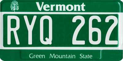VT license plate RYQ262