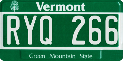 VT license plate RYQ266