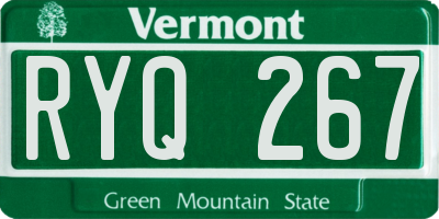 VT license plate RYQ267
