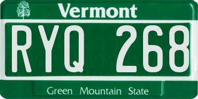 VT license plate RYQ268