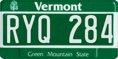 VT license plate RYQ284