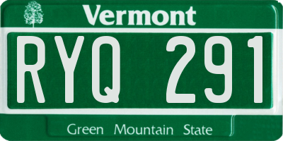 VT license plate RYQ291