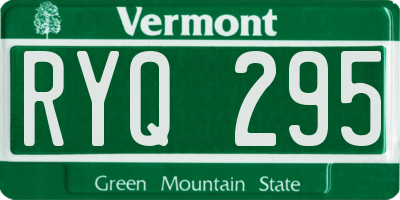 VT license plate RYQ295