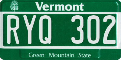 VT license plate RYQ302