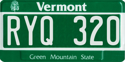 VT license plate RYQ320