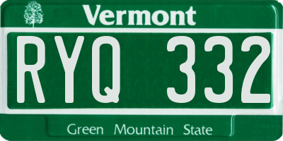 VT license plate RYQ332