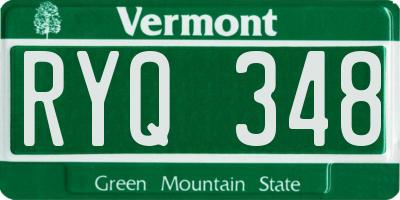 VT license plate RYQ348