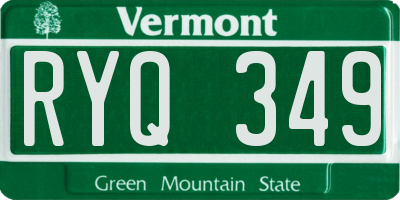 VT license plate RYQ349