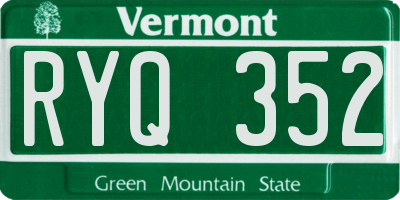 VT license plate RYQ352
