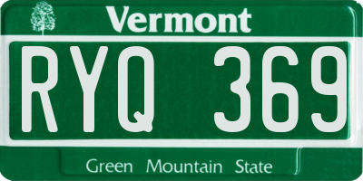 VT license plate RYQ369