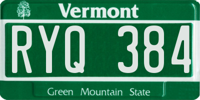 VT license plate RYQ384