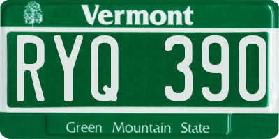 VT license plate RYQ390