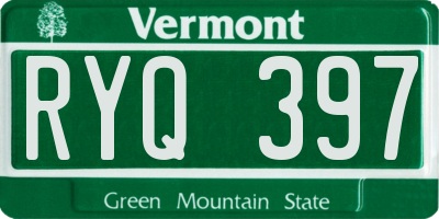 VT license plate RYQ397