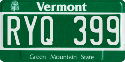 VT license plate RYQ399