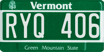 VT license plate RYQ406