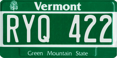 VT license plate RYQ422