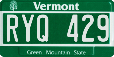 VT license plate RYQ429