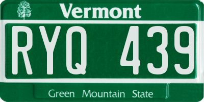 VT license plate RYQ439